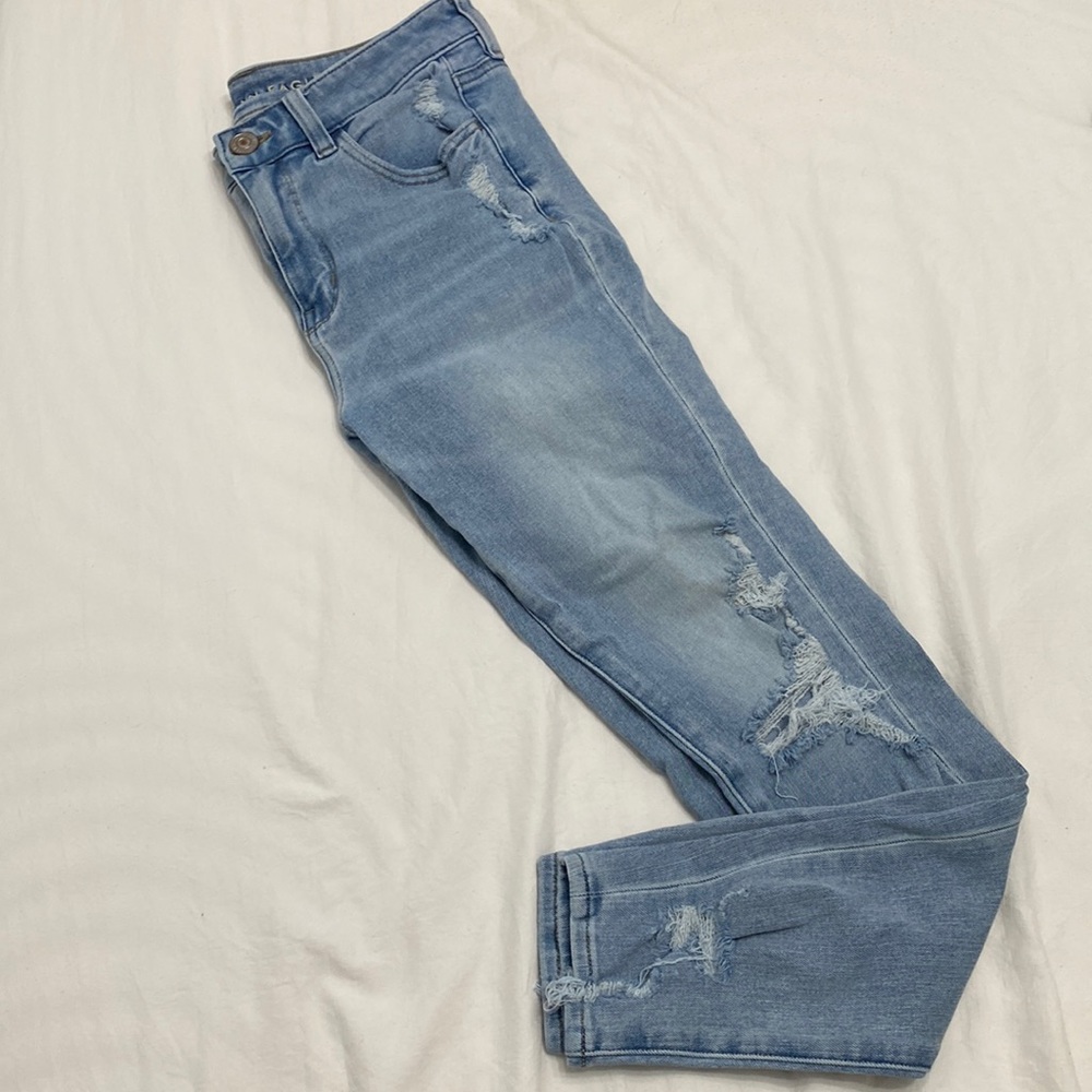 American Eagle Washed Blue Jeans- The Dream Jean